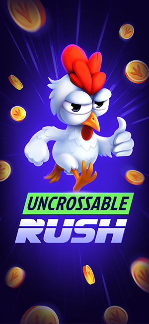 Uncrossable Rush Mobile Game Interface - Eggwina crossing traffic lanes on mobile device
